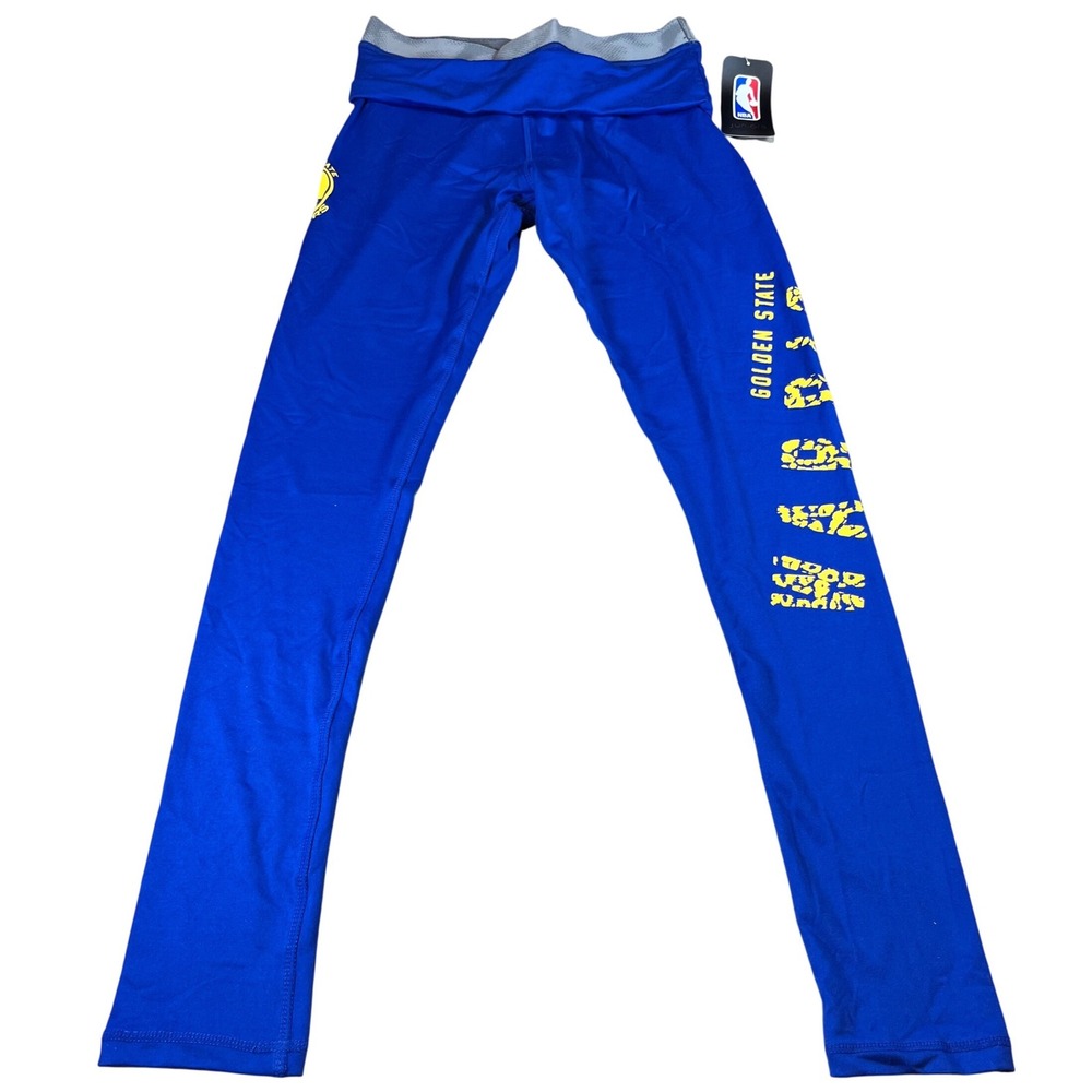 NBA Golden State Warriors Juniors Leggings Blue Yellow 9K2GJ9JNA-WAR S 3/5 NEW